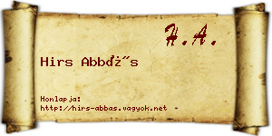 Hirs Abbás névjegykártya